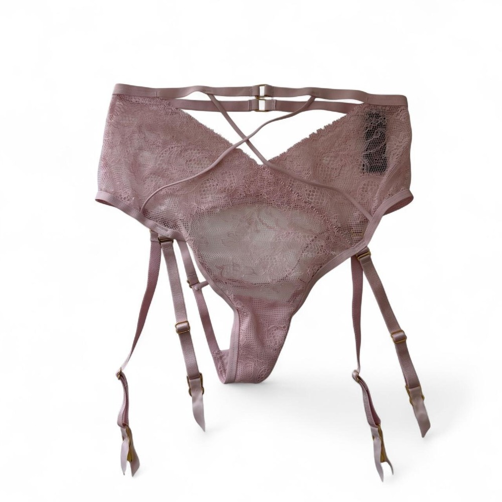 Victoria's Secret lace high-rise strappy garter cheeky panty  NWT